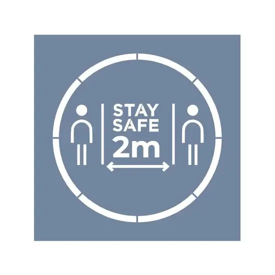 EHSM21 Sosyal Mesafe Stencil 20x20cm