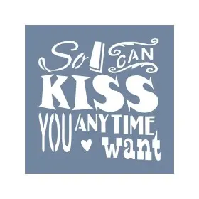 EHY86 Romantik Yazı Stencil 20x20cm