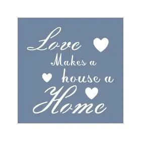 EHY90 Aşk ve Ev Stencil 60x60cm