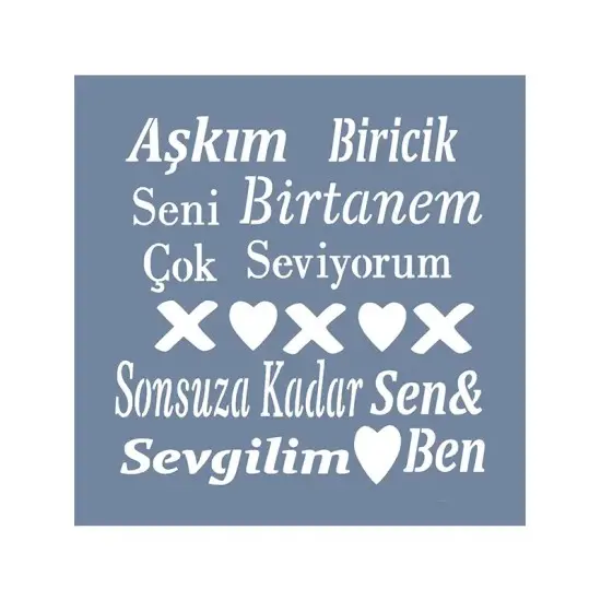 EHY106 Aşk Yazısı Stencil 60x60cm