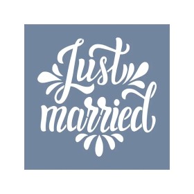 EHY133 Just Married Stencil 20x20cm