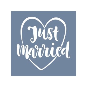 EHY134 Just Married Stencil 40x40cm