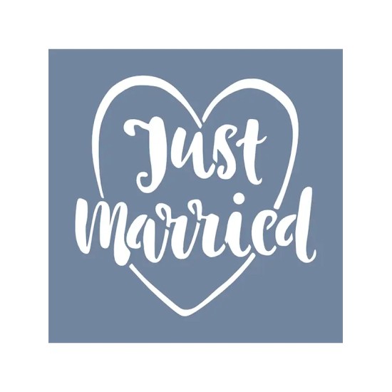 EHY134 Just Married Stencil 60x60cm
