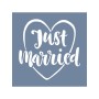 EHY134 Just Married Stencil 60x60cm