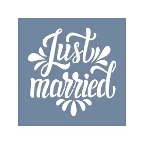 EHY139 Just Married Stencil 20x20cm