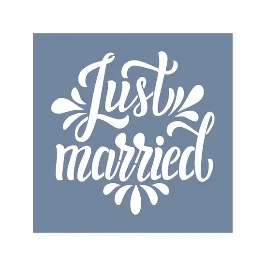 EHY139 Just Married Stencil 20x20cm