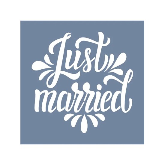 EHY139 Just Married Stencil 40x40cm