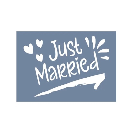 EHY140 Just Married Stencil 25x35cm