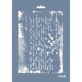 MA01 Mix Media Yazı ve Doku Stencil 21x29cm