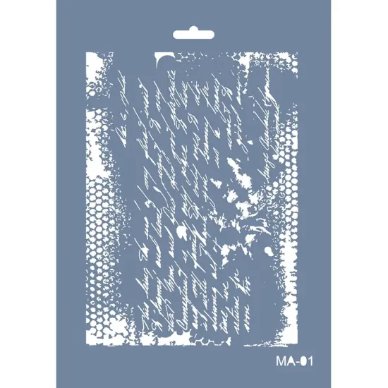 MA01 Mix Media Yazı ve Doku Stencil 21x29cm