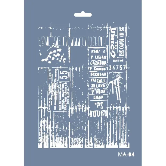 MA04 Mix Media Modern Yazı Stencil 21x29cm