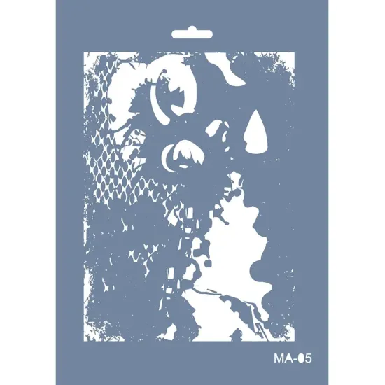 MA05 Mix Media Soyut Desen Stencil 21x29cm
