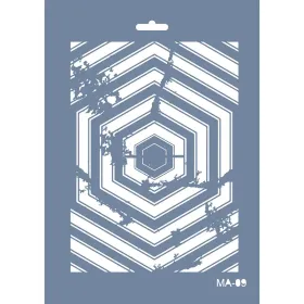 MA09 Mix Media Geometrik Simetri Stencil 21x29cm