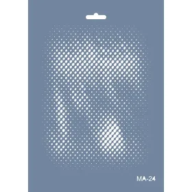 MA24 Mix Media Geometrik Nokta Stencil 21x29cm