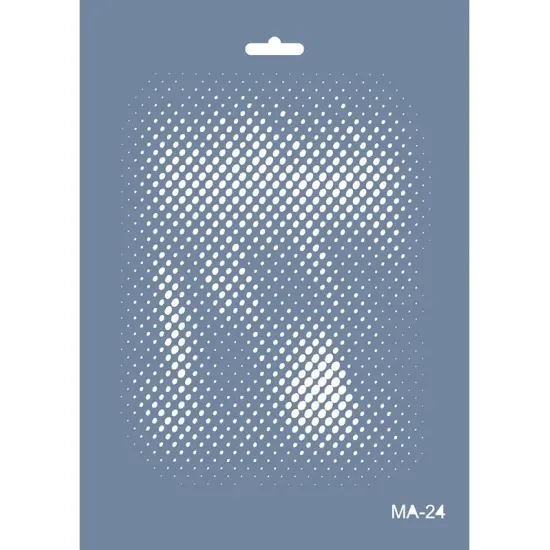 MA24 Mix Media Geometrik Nokta Stencil 21x29cm