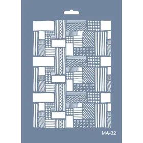 MA32 Mix Media Geometrik Desen Stencil 21x29cm