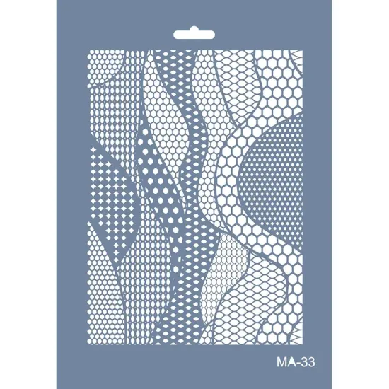 MA33 Mix Media Geometrik Desen Stencil 21x29cm