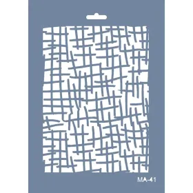 MA41 Mix Media Geometrik Çizgi Stencil 21x29cm