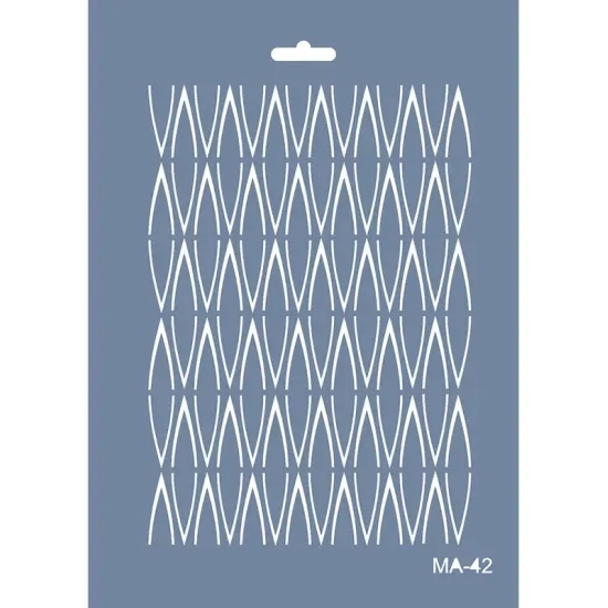 MA42 Mix Media Geometrik Simetrik Stencil 21x29cm