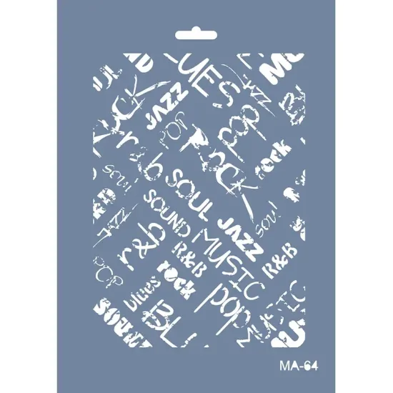 MA64 Mix Media Müzik Stencil 21x29cm