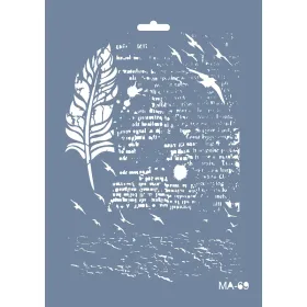MA69 Mix Media Kuş ve Yaprak Stencil 21x29cm