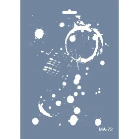 MA72 Mix Media Sıçrama Desen Stencil 21x29cm