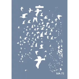 MA75 Mix Media Kuş Stencil 21x29cm