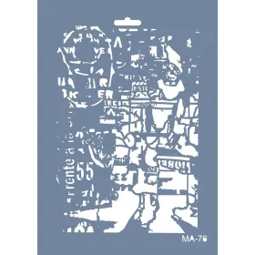 MA76 Mix Media Yazı Desen Stencil 21x29cm