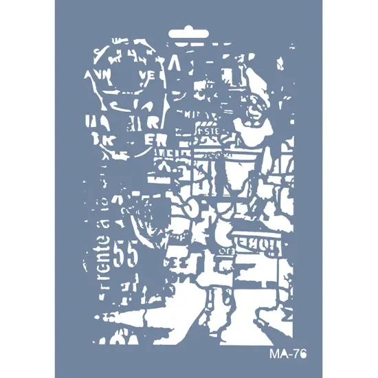 MA76 Mix Media Yazı Desen Stencil 21x29cm