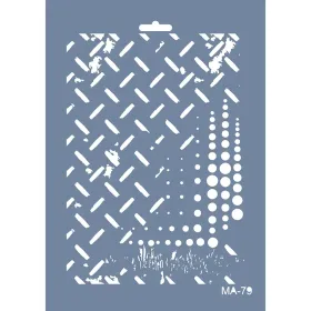 MA79 Mix Media Geometrik Çizgi ve Nokta Stencil 21x29cm