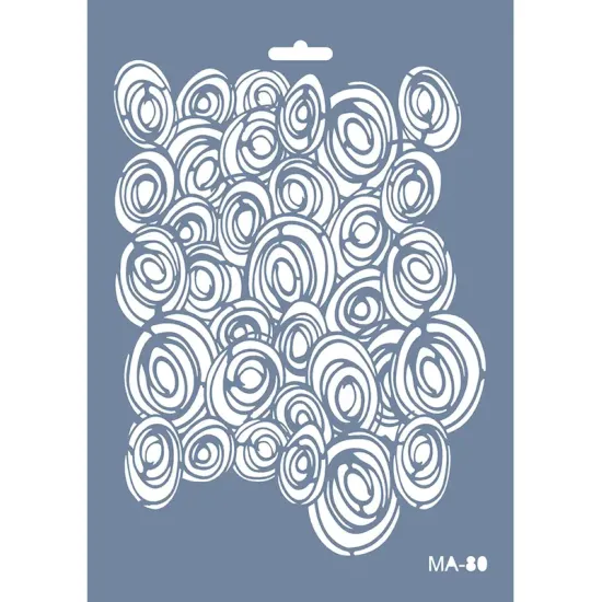MA80 Mix Media Dairesel Desen Stencil 21x29cm