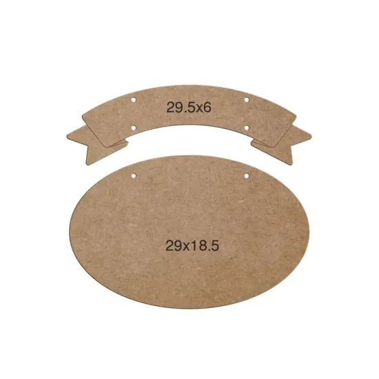 L117 Oval Kapı Süsü Ahşap Boyanabilir Obje