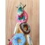 Atölye Tasarımı El Boyaması Donut Temalı Yılbaşı Ağacı Dekoratif Obje - 30 cm