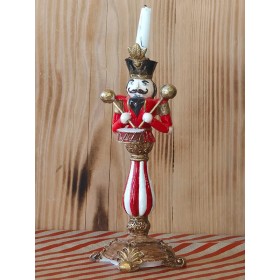 Atölye Tasarımı El Boyaması Nutcracker (Fındıkkıran) Mumluk Şamdan - 26 cm