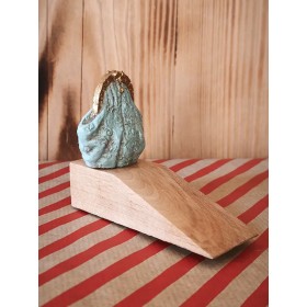 Atölye Tasarımı Vintage Çanta Figürlü Ahşap Kapı Stoperi - 12 cm