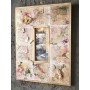 Atölye Tasarımı Vintage Kolaj Aynalı Ahşap Karo Pano - 46x35 cm