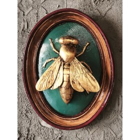 Atölye Tasarımı Altın Arı Oval Pano - 26 cm