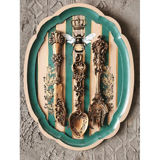Atölye Tasarımı Kraliyet Arısı Temalı Mutfak Panosu - 40x30 cm