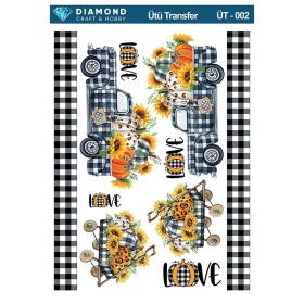 ÜT002 Bal Kabaklı Kamyon Diamond Craft Ütü Transfer Kağıdı 25x35cm