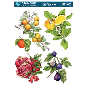 ÜT003 Meyve Bahçesi Diamond Craft Ütü Transfer Kağıdı 25x35cm