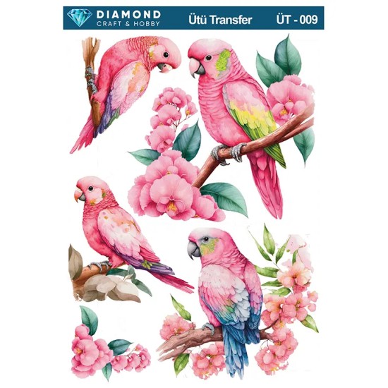 ÜT009 Papağan Diamond Craft Ütü Transfer Kağıdı 25x35cm