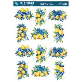 ÜT012 Limon Çiçekleri Diamond Craft Ütü Transfer Kağıdı 25x35cm