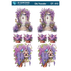 ÜT013 Mor Leylak Diamond Craft Ütü Transfer Kağıdı 25x35cm