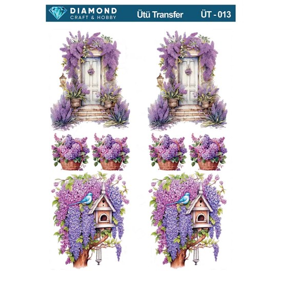 ÜT013 Mor Leylak Diamond Craft Ütü Transfer Kağıdı 25x35cm