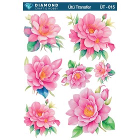 ÜT015 Çiçek Desenli Diamond Craft Ütü Transfer Kağıdı 25x35cm
