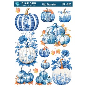 ÜT020 Mavi Bal Kabağı Diamond Craft Ütü Transfer Kağıdı 25x35cm