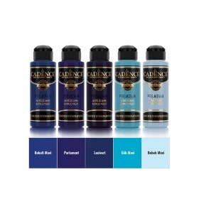 5x120 Premium Akrilik Boya Seti - Derin Deniz ve Gökyüzü Mavi  Renkleri