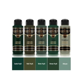 5x120 Premium Akrilik Boya Seti - Doğal Orman ve Haki Renkleri
