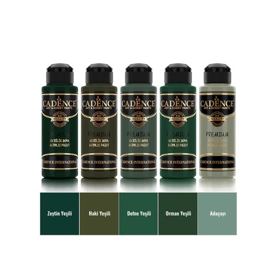 5x120 Premium Akrilik Boya Seti - Doğal Orman ve Haki Renkleri