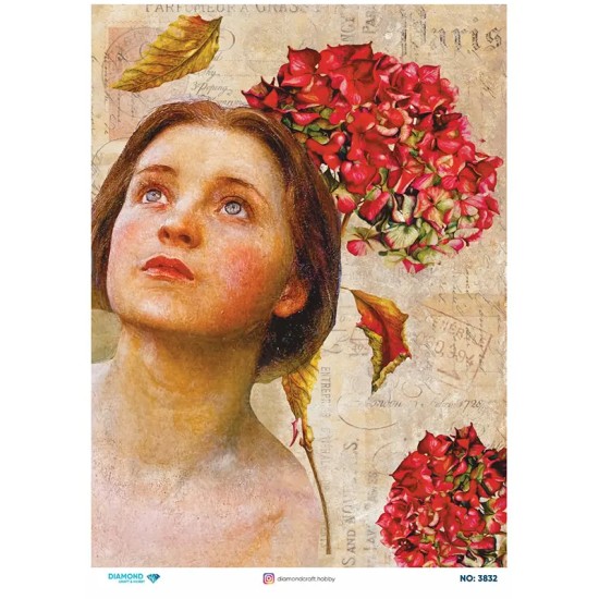 3832 Diamond Pirinç Dekopaj Kağıdı 30x42cm